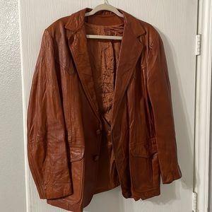 Tony Lama Brown vintage leather blazer in excellent condition